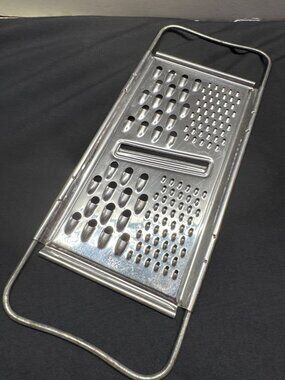 Vintage Ekco USA Stainless Steel Flat Cheese Grater With Handle Durable Multi-Si